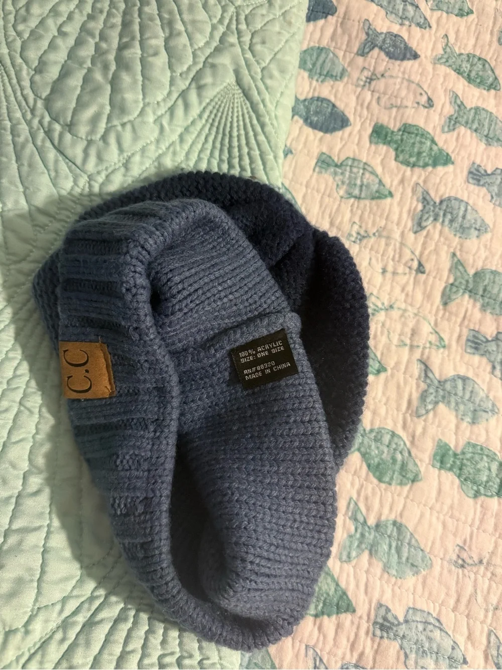 C.C Blue Knit Cuffed Beanie